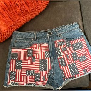 AMERICAN FLAG F21 DENIM SHORTS